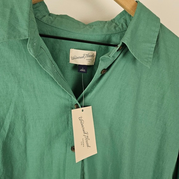 NEW Universal Thread Long Sleeve Mini Shirt Dress‎ L Light Green Button DownNWT - Picture 5 of 11